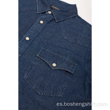 Camisas de moda de mezclilla con botones para hombres